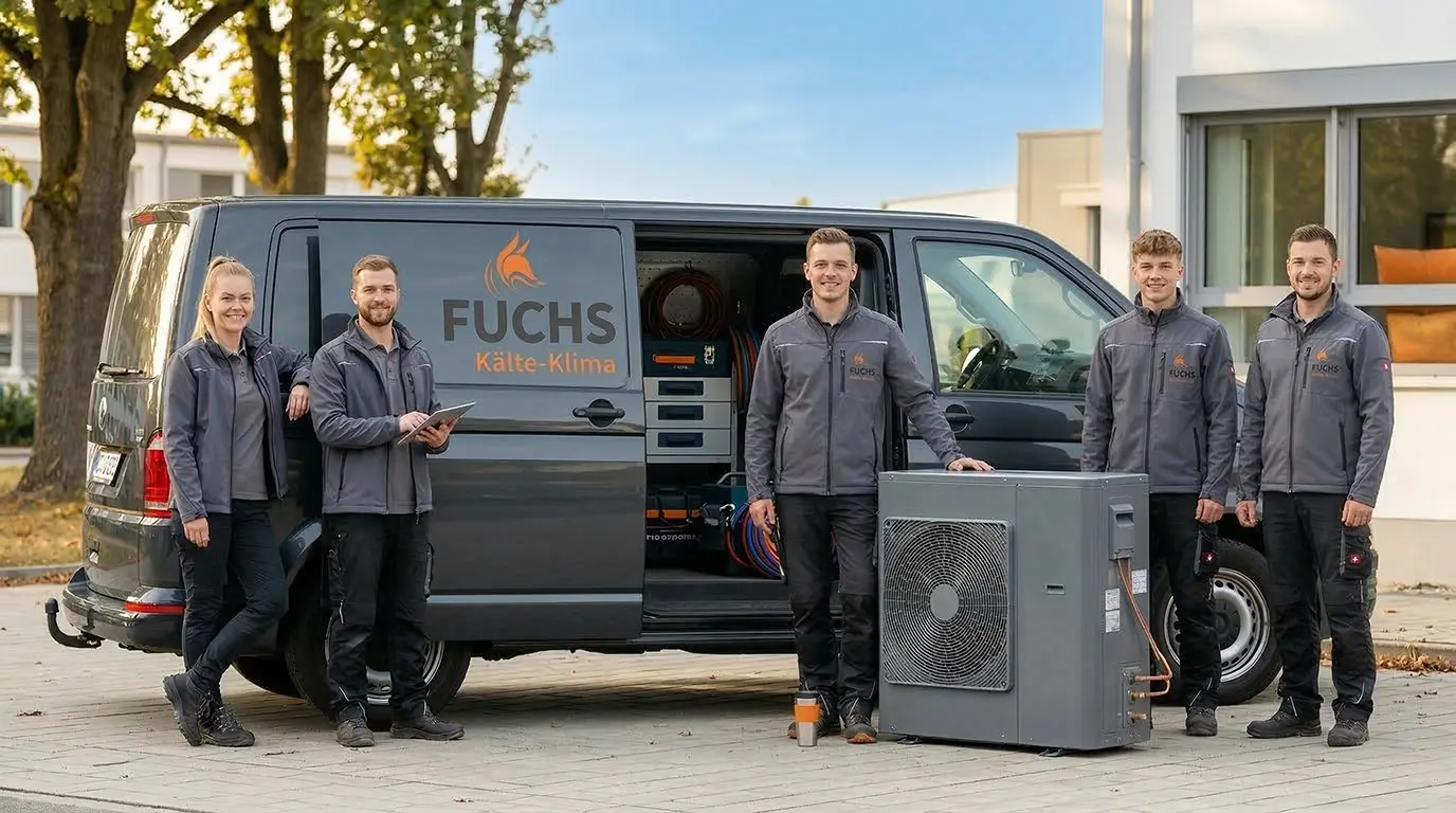 Das Team von Kälte Klima Fuchs im Außeneinsatz vor Ort